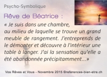 Vos Rêves et Vous - Rêve de Béatrice - novembre 2015 Vos Rêves et Vous - Rêve de Béatrice - novembre 2015